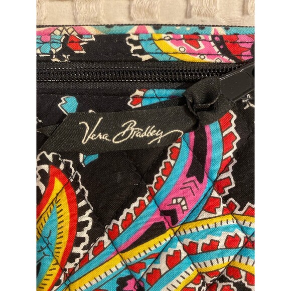 Vera Bradley Colorful Wallet Wristlet Top Zip w/ Wrist Strap 6 Credit Card Slots - Picture 7 of 12